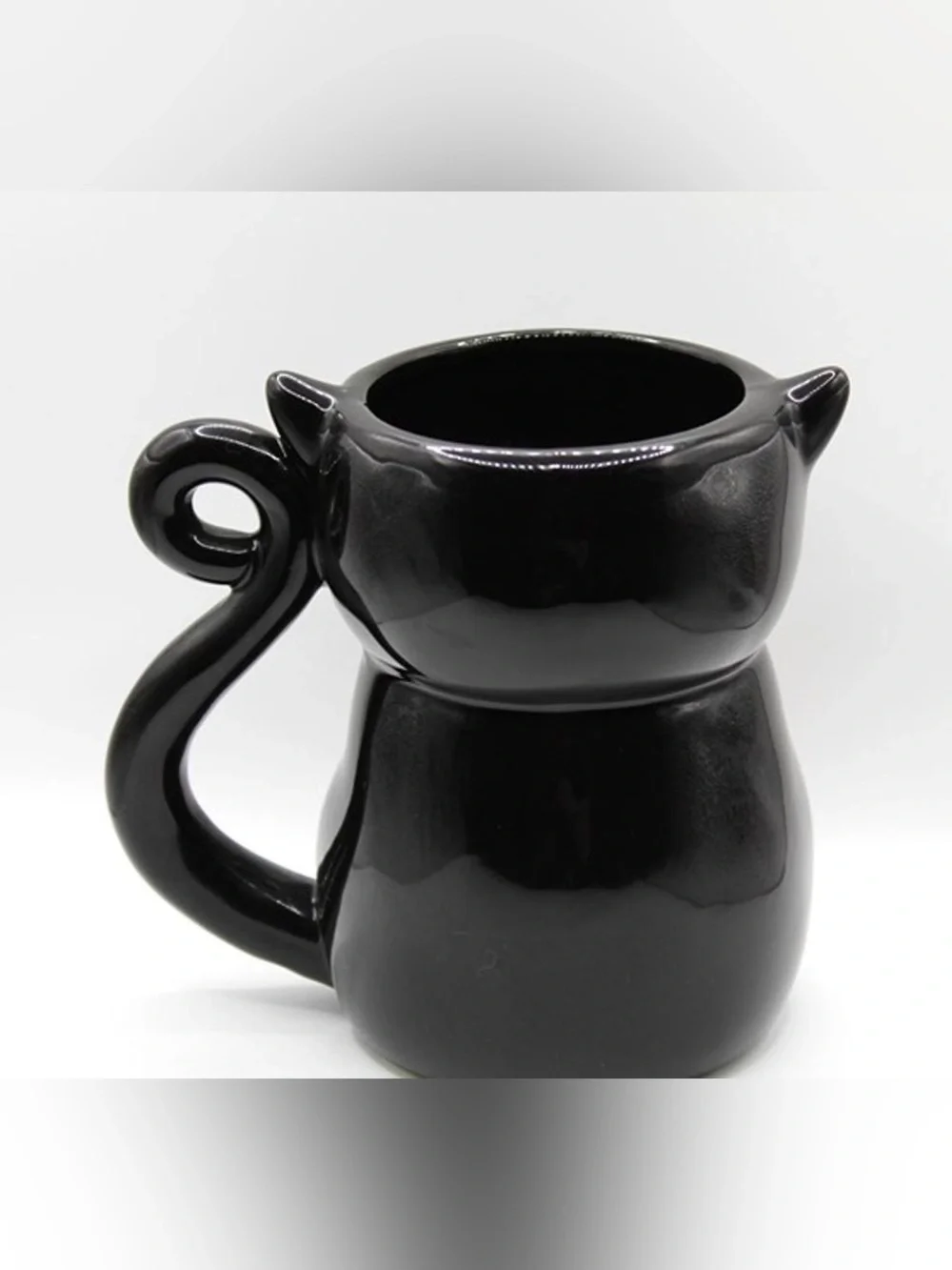 Halloween Black Cat Mug with Orange Pumpkin